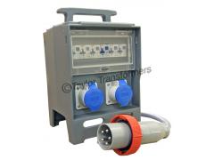 240V 1-PHASE MAINS MOULDED PORTABLE DISTRIBUTION UNIT WITH 16A/32A SOCKETS WITH MCB PROTECTION